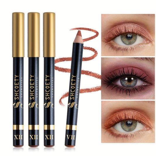 Eyeshadow Pencil Set 12pcs for Women — Matte & Shimmer Thick Stick Foam Eye Shadow Sticks, Blendable Multi-Color Eyeliner Eyeshadow Pencils for Easy All-in-One Eye Makeup Looks