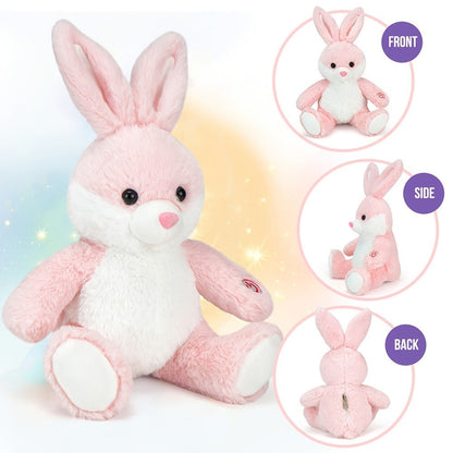 LED Glow Bunny Stuffed Animal 8 & 12 Inch Kawaii Rabbit Plush Toy — Soft Night Light Easter Bunny Plushie for Kids Girls Boys, Birthday Easter Christmas Valentine Holiday Gift