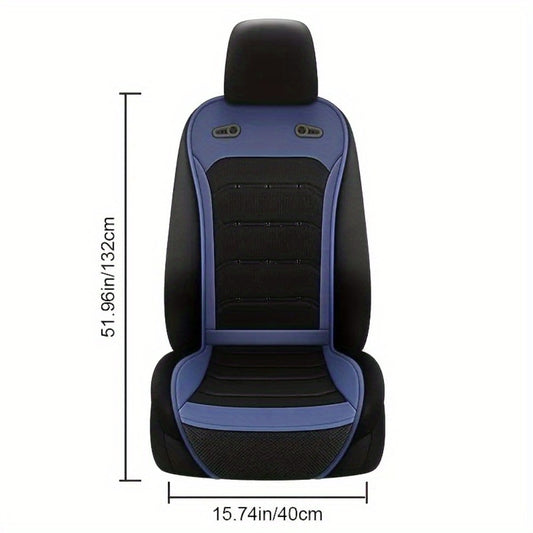 Car Cooling Seat Cushion 24" – Dual Fan 24-Vent Summer Breathable PU Leather Pad, Anti-Slip, Universal Fit for Sedan & Large Vehicles, Brown, Blue, Black
