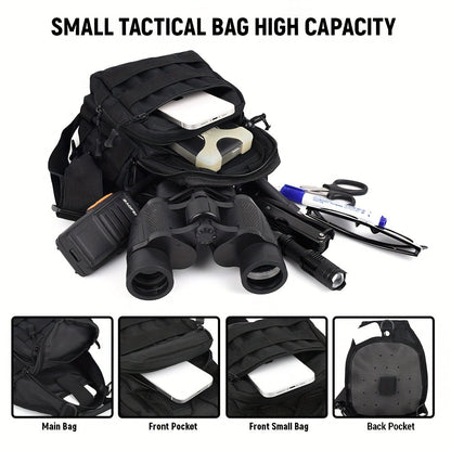 Compact Tactical Sling Backpack with Flag-Patch and Camo Options across Six Complete Checkout Styles