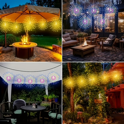 Solar Starburst Ball Light Set with Eight 480-LED Pieces, Remote Control and Three Color Options