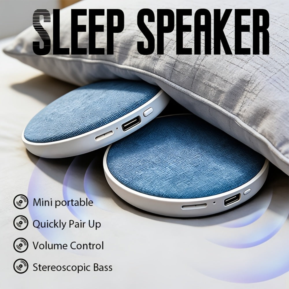 Bone Conduction Pillow Speaker Sleep Headphones Ultra-Thin 11mm Wireless Bluetooth White Noise Machine Bass Stereo TF Card Auto Shut-Off Timer for Side Sleepers Insomnia Relief Relaxation Gift