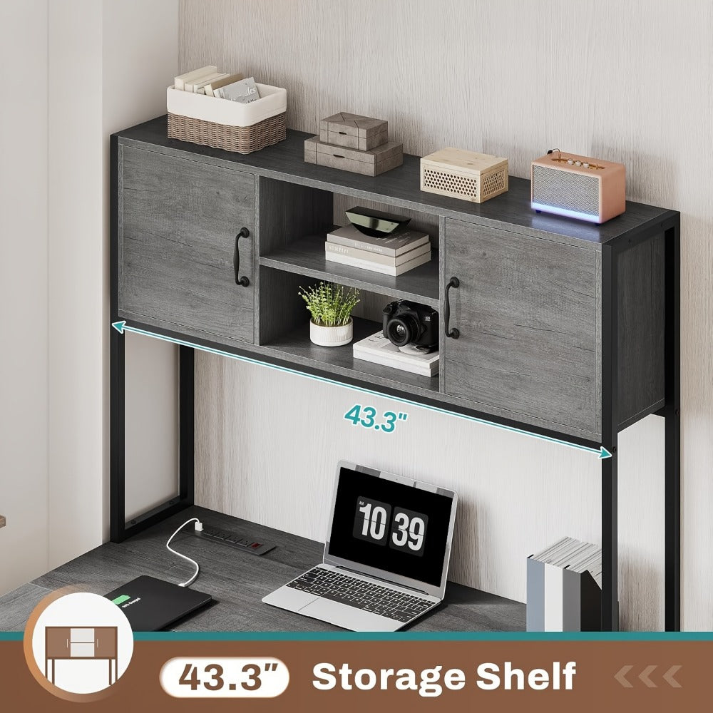 62.2-Inch L-Shaped Office Desk with Storage Drawers and Charging Station for Home Office detail image - detail view 13