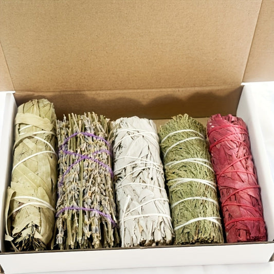 Aromatherapy Incense Sticks Kit – White Sage, Cedarwood, Dragon's Blood, Eucalyptus & Lavender | Spiritual Cleansing Gift Set for Meditation, Yoga, Energy Cleansing, Christmas & Holiday Gifting