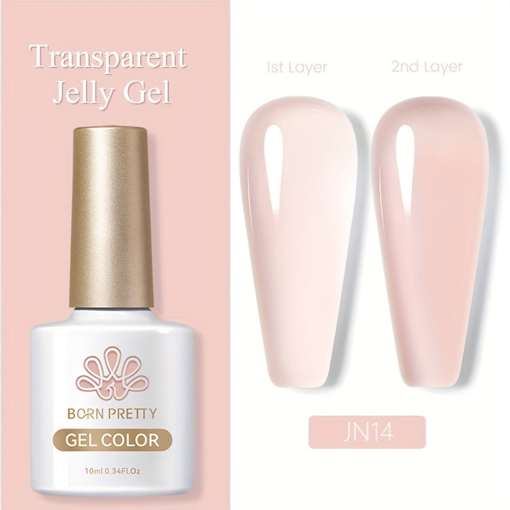 Gel Nail Polish in 10ml Nude Jelly with Skin-Tone Glass Finish and JN05, JN68, JN75 or JN76