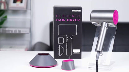 1875W Ionic Travel Hair Dryer Foldable with Diffuser & Concentrator Nozzle — Brushless Motor, 3 Heat Settings, 2 Speeds, Fast Drying Compact Blow Dryer for All Hair Types, Pink or Gray