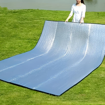 Camping Mat Extra Large 4 Person – Aluminum Foil EPE Foam Waterproof Picnic Blanket, Double-Sided Moisture-Proof Thermal Insulation Pad for Beach, Backyard & Outdoor