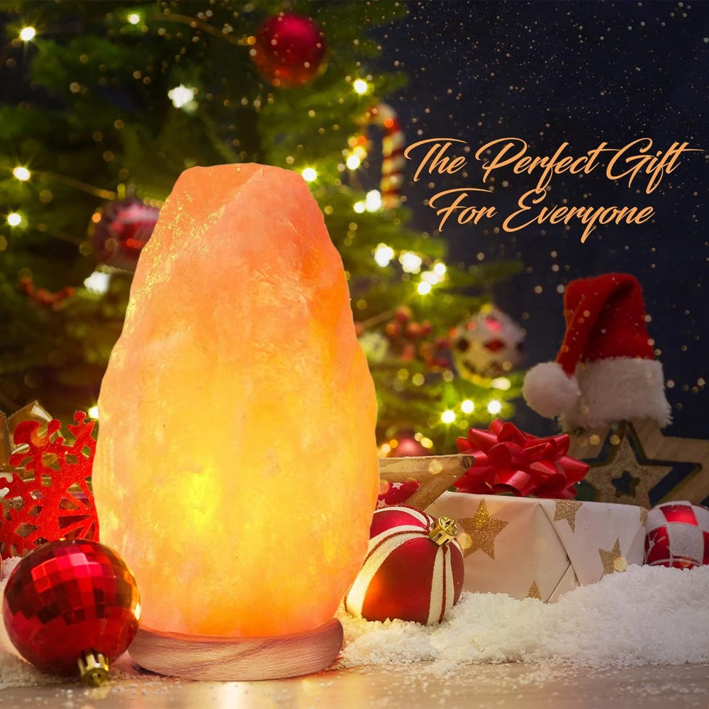Himalayan Salt Lamp Set of 2 – 4-7 lbs Natural Pink Crystal Salt Lamps with Neem Wood Base & USB Dimmer Switch, Warm Soothing Glow for Bedroom Relaxation Yoga Meditation Home Decor