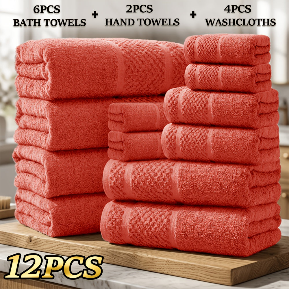 Towel Set 12, 16 or 18 Piece 450GSM Cotton-Blend Bath, Hand and Face Towels in Multiple Colors