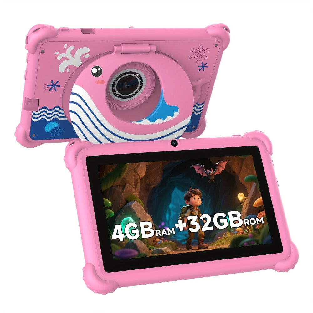 Kids Tablet 7 Inch with 4GB RAM, 32GB Built-In Storage, 512GB Expansion Support and Protective ABS Case