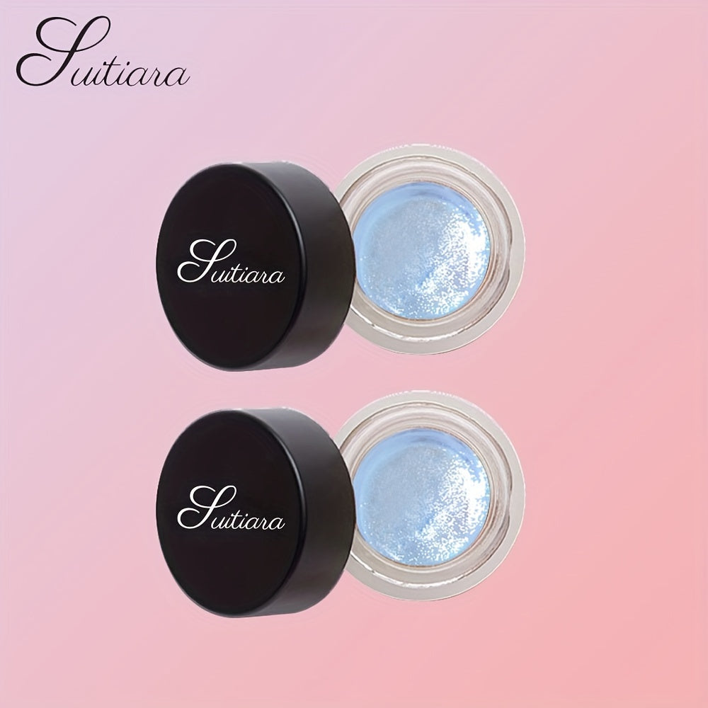 Shimmer Jelly Eyeshadow 2 Pack – Icy Cool Tone Frosty Glow Gel Eye Makeup, Long-Lasting Non-Creasing Blendable Formula, High Shine Luminous Finish for Holiday Party Glam