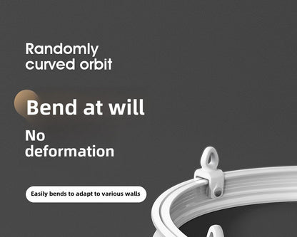 Flexible Curtain Rail Track – Bendable PVC Ceiling Mount Curtain Rod for Bay Window, Bathroom & Home Decor, Trim-to-Fit Monorail Curtain Track System