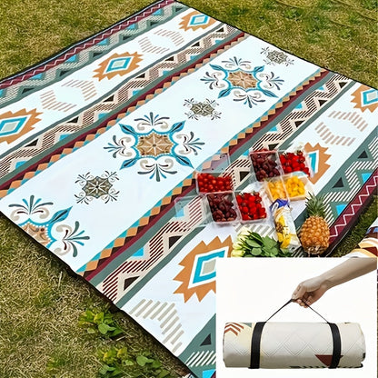 Picnic Blanket Waterproof Camping Mat | Portable Beach Mat PU Coated Oxford Cloth Outdoor Blanket