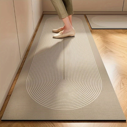 Kitchen Mat, Plain Ribbed Gradient Runner in QS-01 to QS-04 Styles with 19.69x31.5 or 19.69x62.99-Inch Sizes