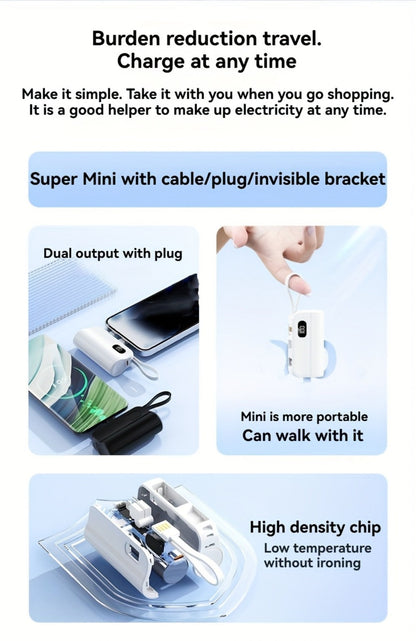 6000mAh Power Bank Gift Set with 22.5W Label, Fold-Out Connectors, Data Cable, Bracelet and Display