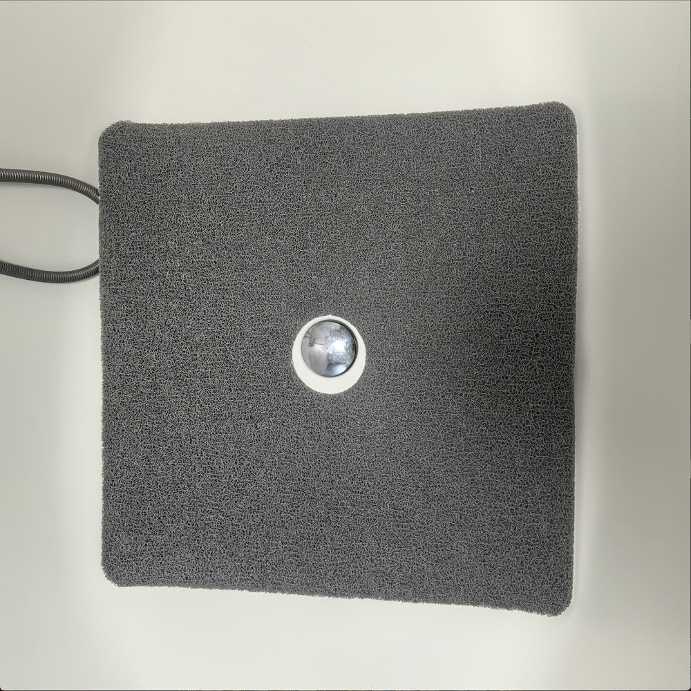 24-Inch Square PVC Loofah Shower Bath Mat with Drain Holes in Grey, White or Beige Color Options