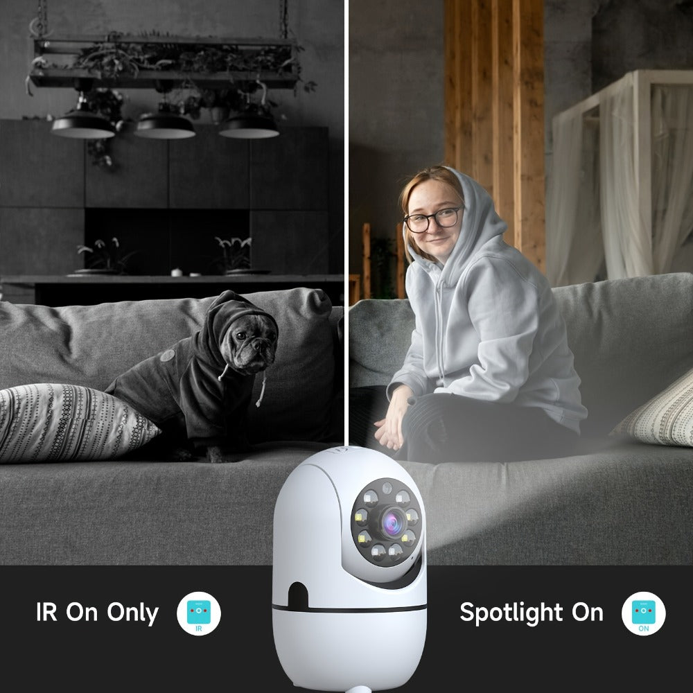 Indoor Security Camera 4-Pack with 355° Pan-Tilt, Dual-Band WiFi, Night Vision and Two-Way Talk