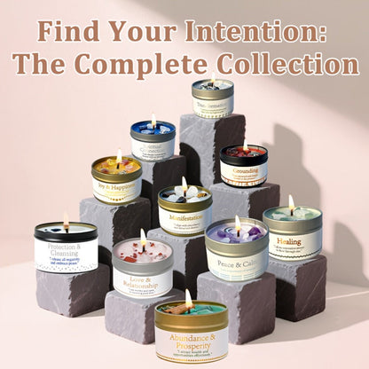 3oz Decorative Tin Candle or Two-Piece Crystal and Guidance Card Set with Multiple Label Pairings