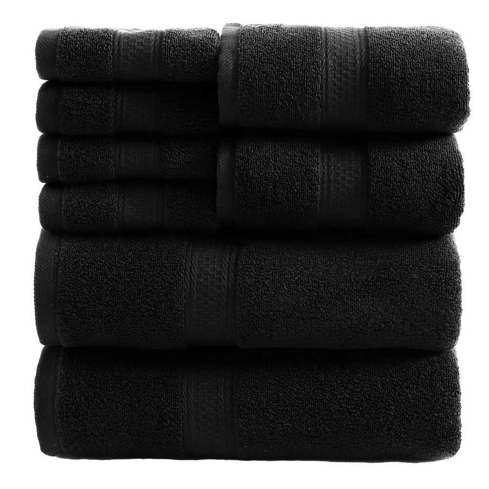 Towel Set 8 or 16 Piece Thickened Bath, Hand and Washcloth Collection in Multiple Solid Colors