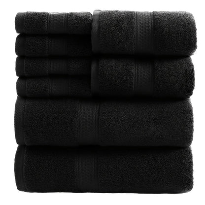 Towel Set 8 or 16 Piece Thickened Bath, Hand and Washcloth Collection in Multiple Solid Colors