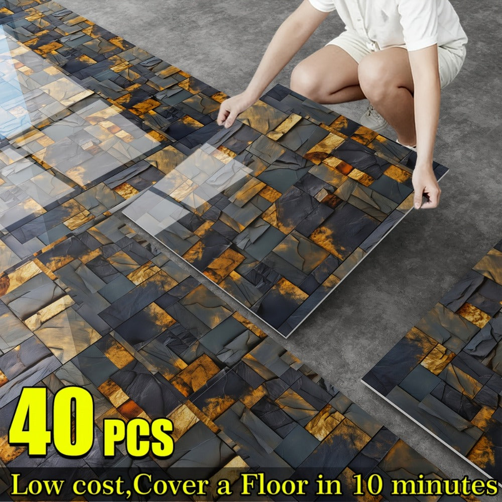 40-Pack Marble Pattern Floor and Wall Decal Sheets in A01 or A03 Designs for Home Decor Projects