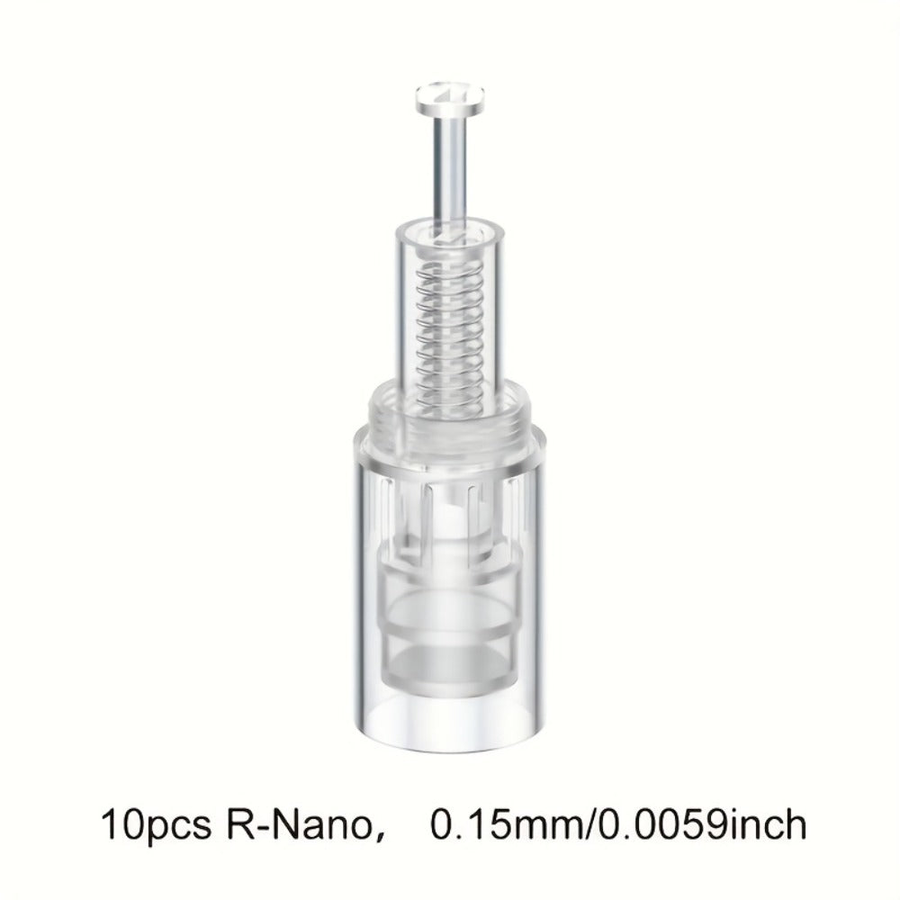 Microneedling Cartridges 10pcs Replacement Needle Tips for Derma Pen — 12 Pin 36 Pin R-Nano 0.25mm Screw-Lock, Compatible with L1 L3 L6 L8 S8 Microneedle Pen, Sterile Single-Use