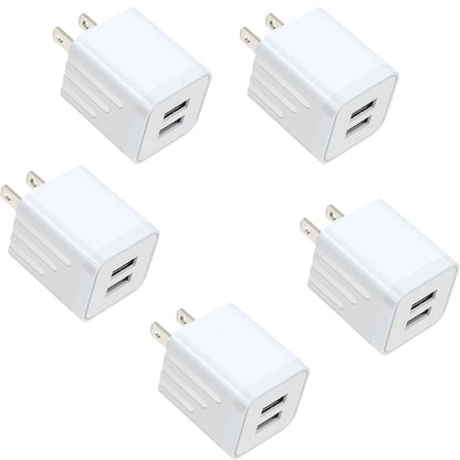 Dual Port USB Wall Charger 2.1A – JOZASHON 5V Cube Power Adapter Charging Block Brick for iPhone 16 15 14 13 12 11 Pro Max SE XS XR X 8 7 6 Plus, Samsung Galaxy, Android Phones (3-8 Pack)