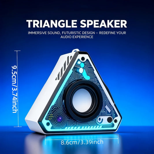 Triangular Portable Bluetooth Speaker Outdoor Wireless Rechargeable Stereo Subwoofer with HD Sound, Multi-Style Cinema Audio System for Camping Travel Home Party Use