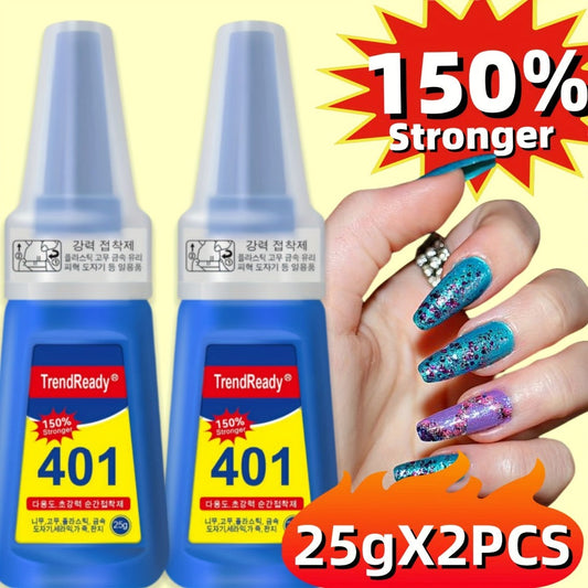 Professional Nail Glue 25g Extra Strong 30+ Days Hold for Press On Nails Acrylic Tips Fake Nail Extensions - Quick Dry Waterproof Smudge Proof Salon Quality Bond Multi-Pack Women DIY Manicure Kit