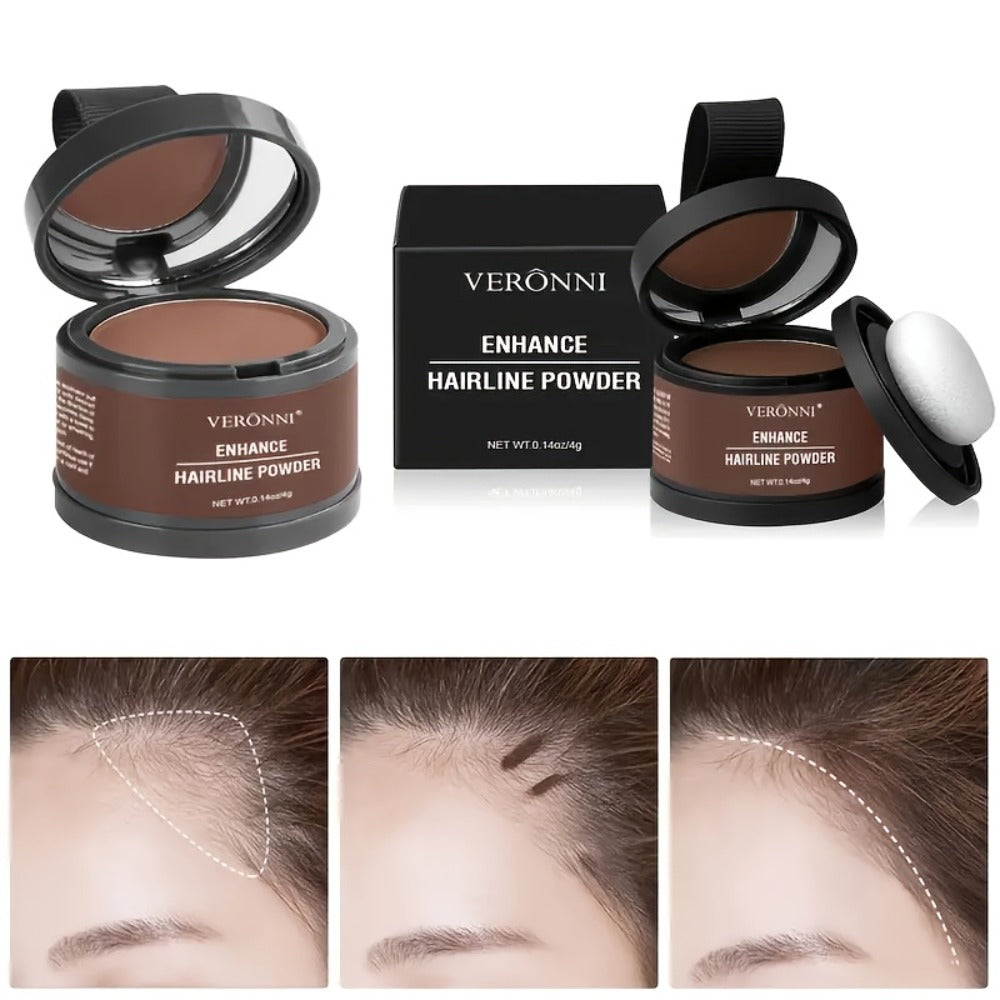 Hairline Shadow Powder Kit with Brush — Waterproof Hairline Concealer & Hair Root Touch Up Powder | Instant Fuller-Looking Hairline | 6 Shades for Women & Men All Hair Types