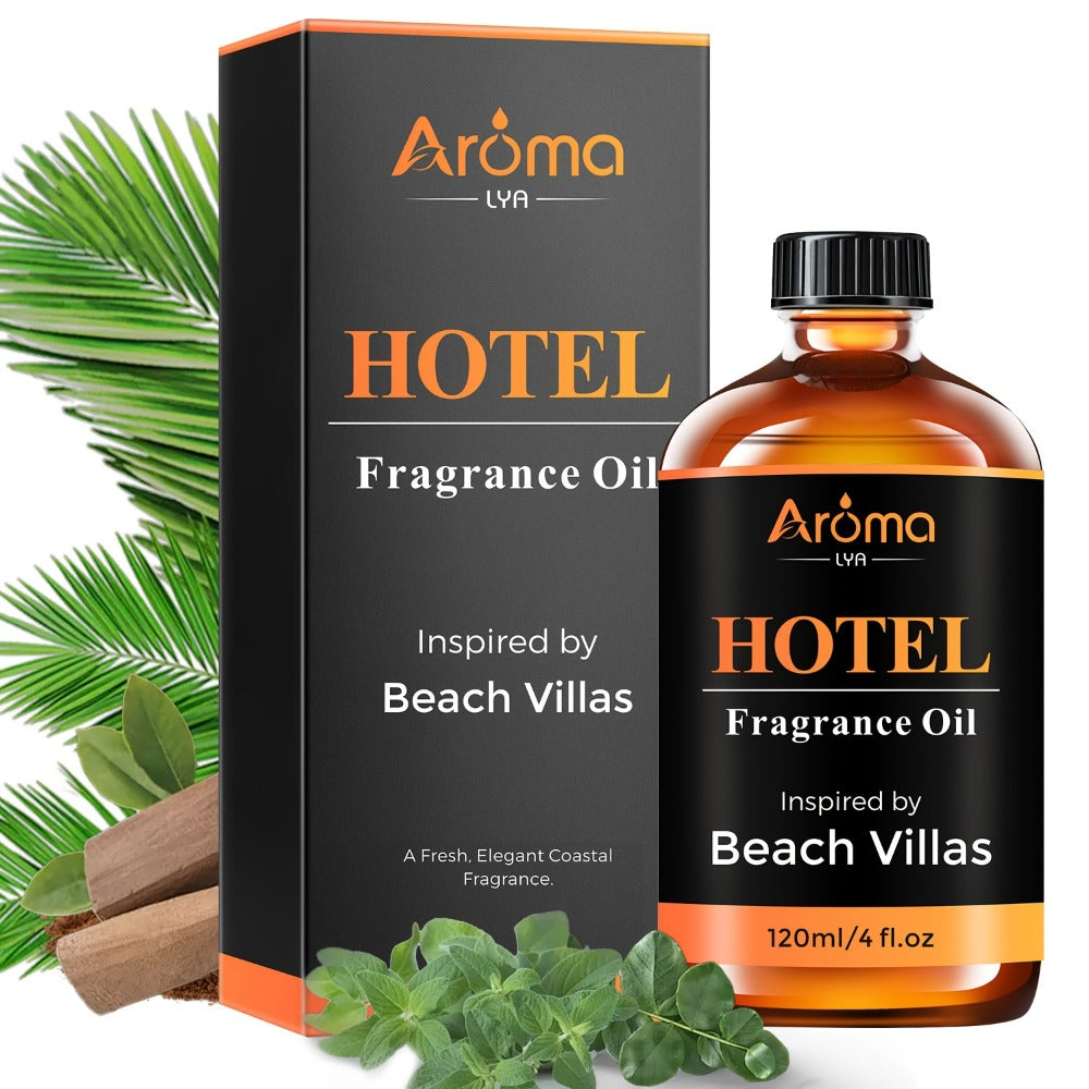 120ml Hotel-Style Fragrance Oil for Diffuser or Candle Projects in M Way, White Tea, Carlton or Beach Villas