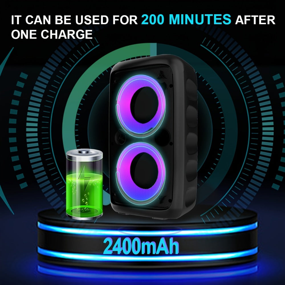 Portable Bluetooth Speaker KTS-1265 with Dual Drivers, RGB, 2400mAh, USB-C and About 4 Hours Playback