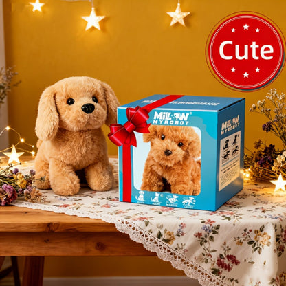 Electric Robot Dog Toy That Walks, Barks & Wags Tail – Realistic Cute Pet Toy for Kids, Birthday & Holiday Gift for Boys & Girls, Brown / White / Teddy