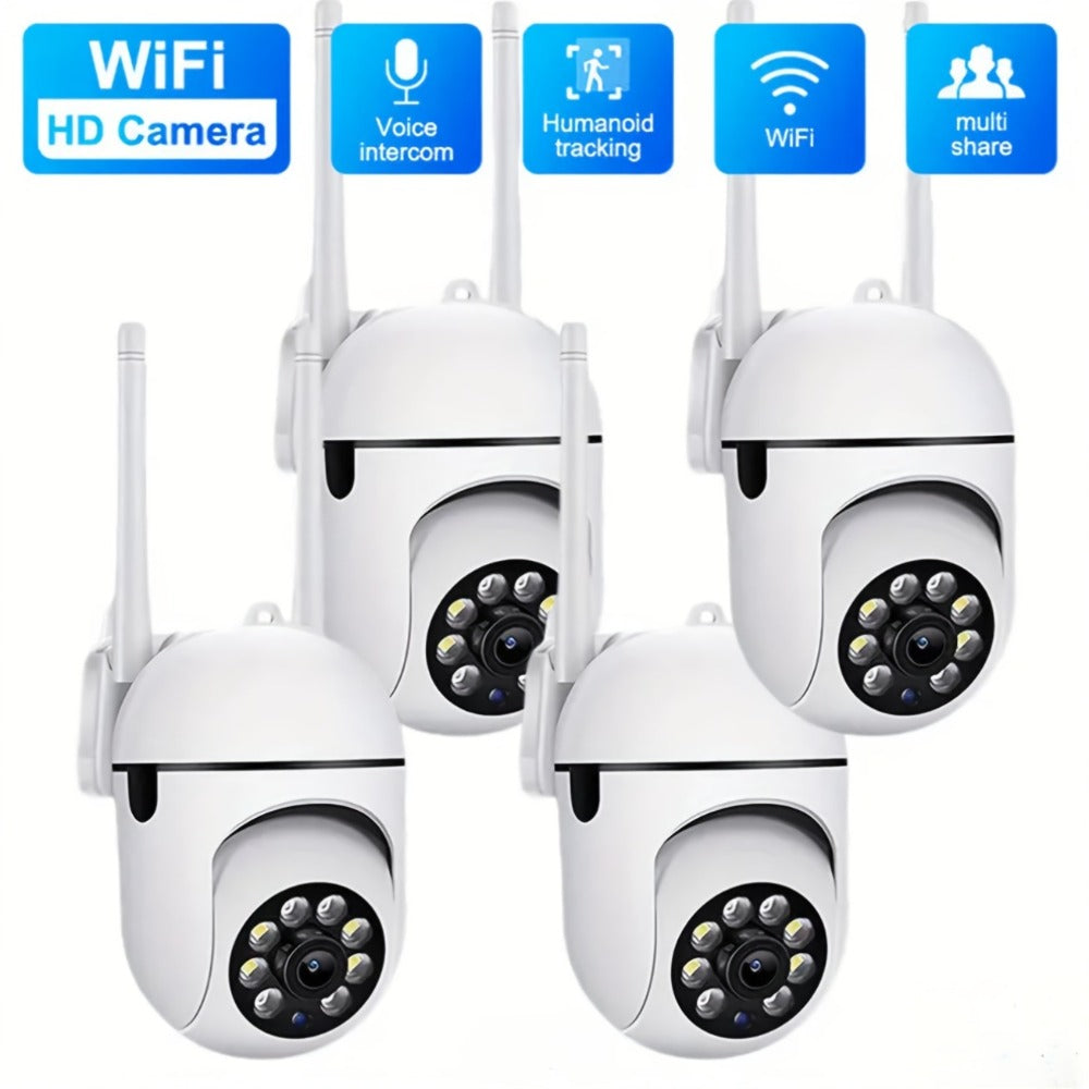 WiFi Dome Security Camera 4-Pack 1080P HD PTZ 360° AI Motion Tracking Two-Way Audio PIR Detection 5GHz & 2.4GHz Dual-Band App Control Wall Mount Indoor Outdoor Surveillance