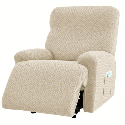 Stretch Recliner Slipcover with Pocket | All-Season 95% Polyester Spandex, All-in-One Recliner Chair Cover, Removable Washable Soft, Living Room Home Decor, 9 Colors