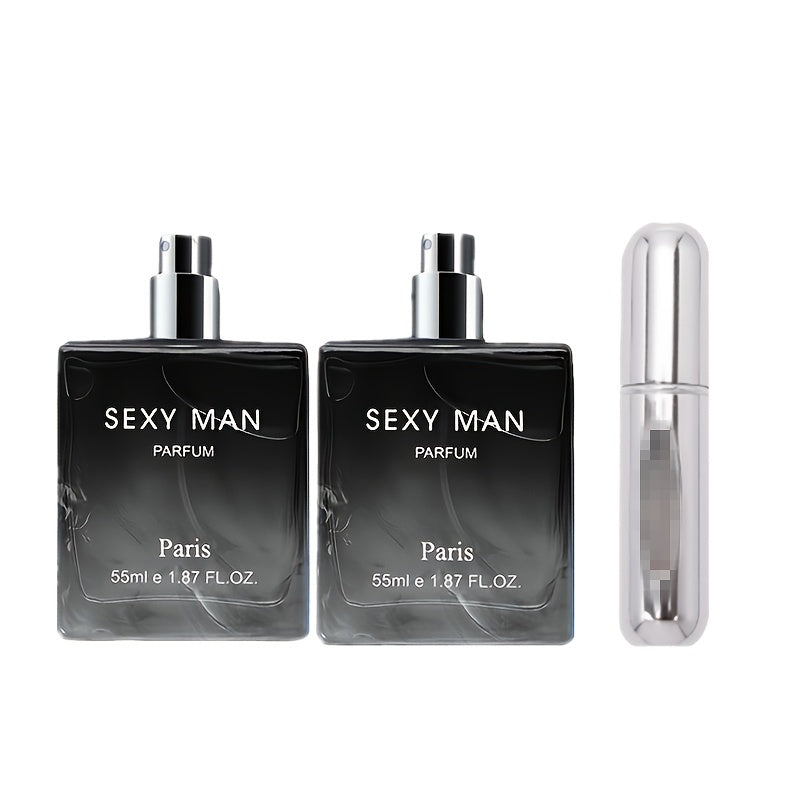 Cologne Spray for Men SEXY MAN Two-Bottle Set with 7054A and 7054B Color Options and Gift Vial