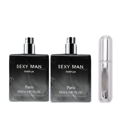 Cologne Spray for Men SEXY MAN Two-Bottle Set with 7054A and 7054B Color Options and Gift Vial