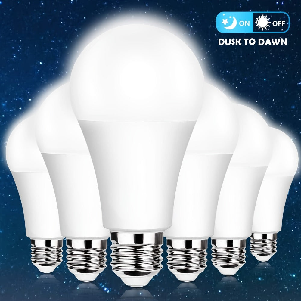 Dusk-to-Dawn A19 LED Sensor Bulbs, 9 W, 800 Lumens and 5000 K Daylight with E26 Base in 4 or 12 Packs