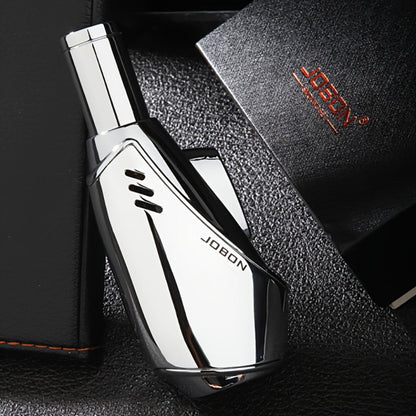 Torch Lighter Refillable Windproof Pocket Lighter with Punch Safety Lock High-Pressure Jet Flame Igniter for Cigar Candle Charcoal BBQ Cool Gift for Men Silver Gift Box