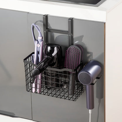 Hair Tool Organizer Wall Mounted Holder for Hair Dryer Curling Iron Straightener 3 Adjustable Heights Bathroom Storage