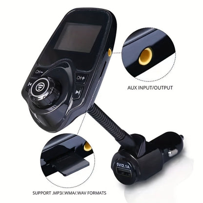 Bluetooth 5.0 Car FM Transmitter Adapter Hands-Free Calling Dual USB Quick Charge Car MP3 Player Wireless Car Kit for iPhone Android Music Streaming
