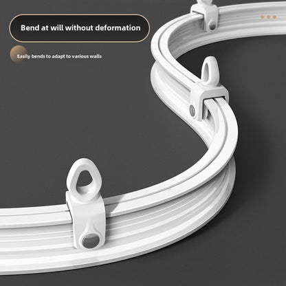 Flexible Curtain Rail Track – Bendable PVC Ceiling Mount Curtain Rod for Bay Window, Bathroom & Home Decor, Trim-to-Fit Monorail Curtain Track System