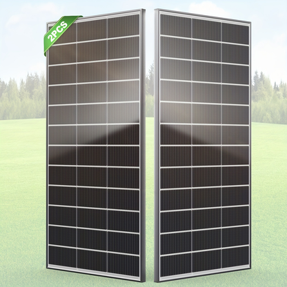 Two-Piece 400W Total Solar Panel Kit with 200W Modules, 148 x 67 cm Frames and PV Cables Pictured