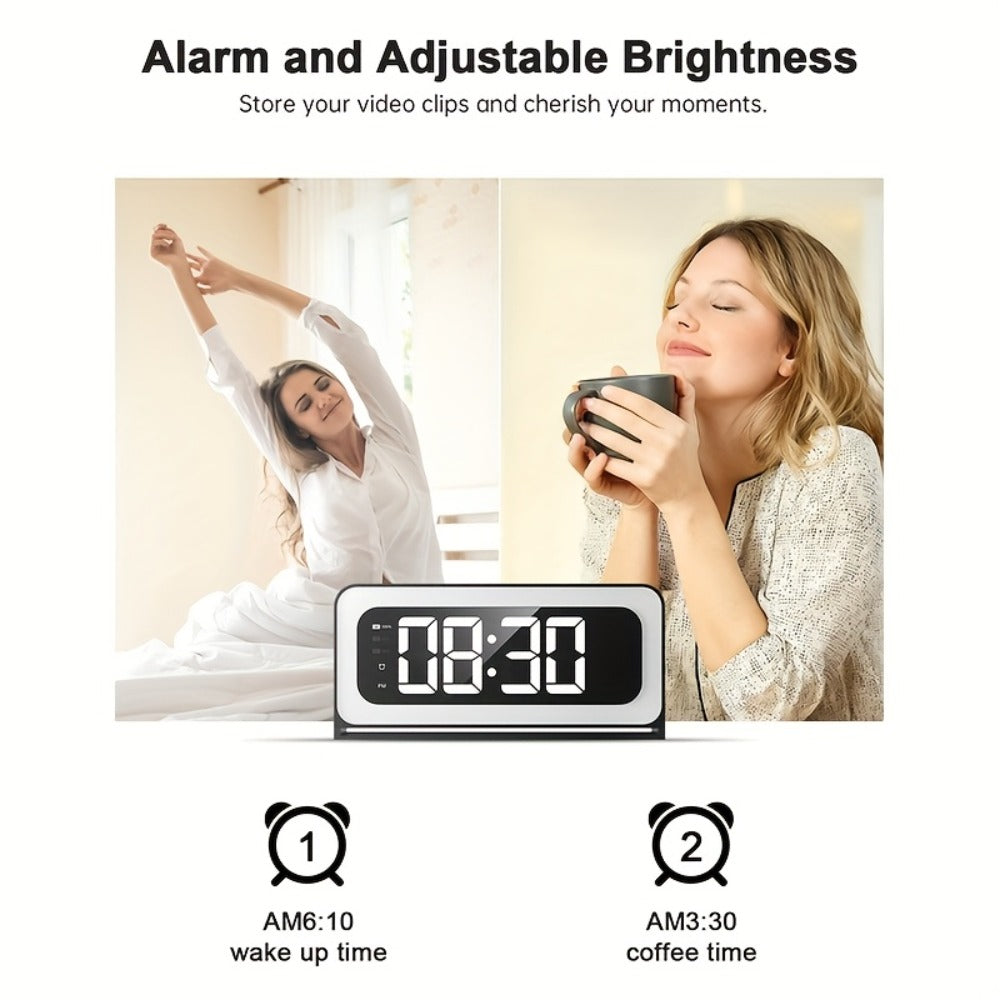 2K WiFi Clock Camera for Home, 5GHz & 2.4GHz Dual Band Wireless Indoor Security Camera, Nanny Cam Baby Monitor Dog Camera, Full Color Night Vision, Motion Detection, Two-Way Talk, Hidden Design