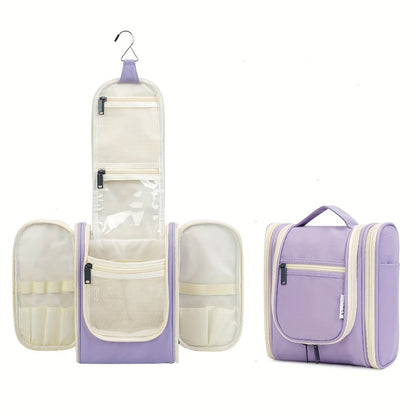 Hanging Toiletry Bag for Women Large Capacity Travel Makeup Organizer Bag with Hook Multi-Compartment Waterproof Cosmetic Pouch 16 Prints for Cruise Gym