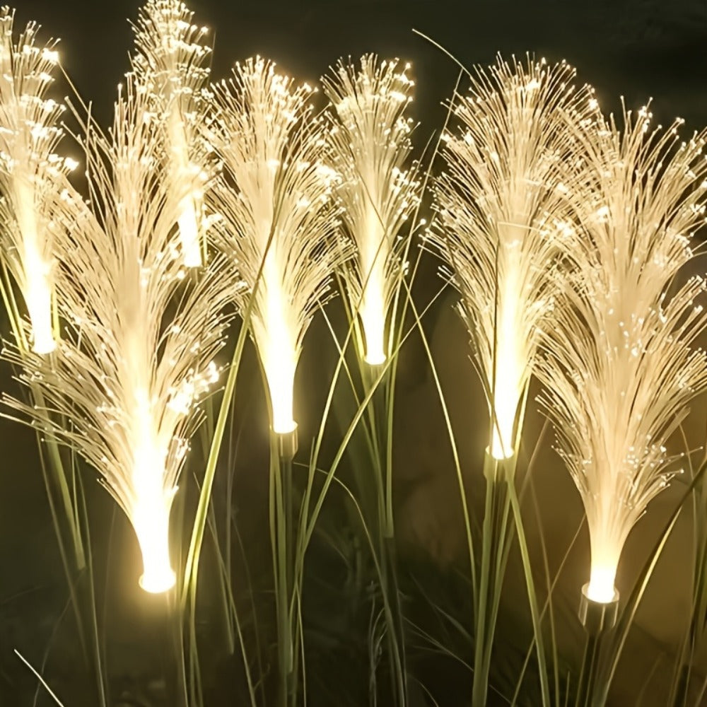 Solar Garden Lights Golden Grass Stakes, IP54 with 1- or 2-Piece Options and Separate Panels