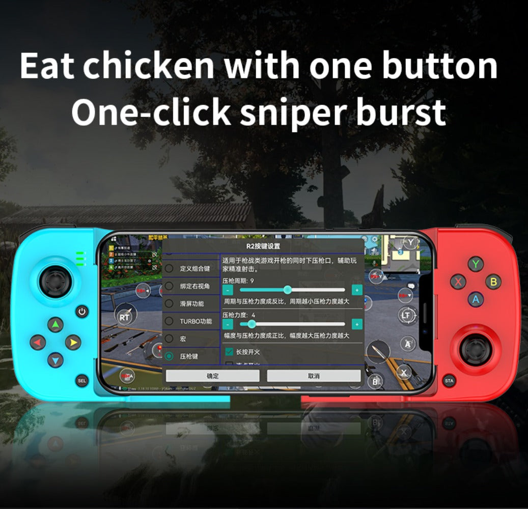 Expandable Mobile Game Controller D3 Joystick with M2 Aim-Assist – Plug & Play for Android iOS HarmonyOS, FPS Shooter Action Games, Phone Gamepad Clip-On Grip White Black Red Blue Gift