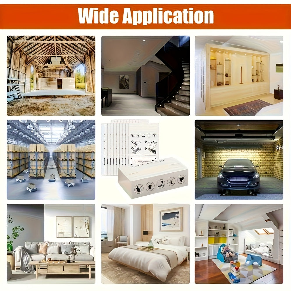 20-Piece Foldable Adhesive Insect Trap Cards for Flat, Box or Channel Placement Around Indoor Areas