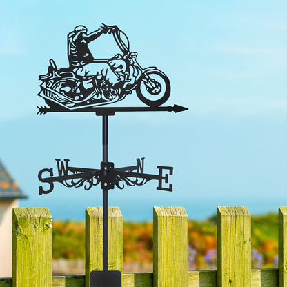 Weathervane | Metal Motorcycle Garden Yard Roof Wind Direction Decor