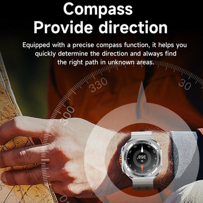 Smart Watch Round Display with Wireless Calling, Custom Faces and Orange, Black, White or Blue Band